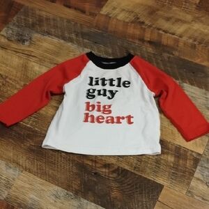 Little Guy Big Heart Shirt 12 Months - Red & White